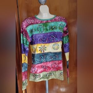 Boho Hippie Top sz lg nepal